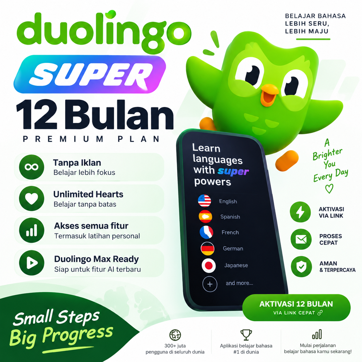 Duolingo Super 12M (Garansi 30 Hari)